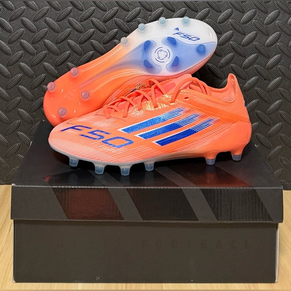 Adidas F50 Elite AG Soccer Cleats Beam Orange Blue JH7637 Mens Size 5 Womens 6